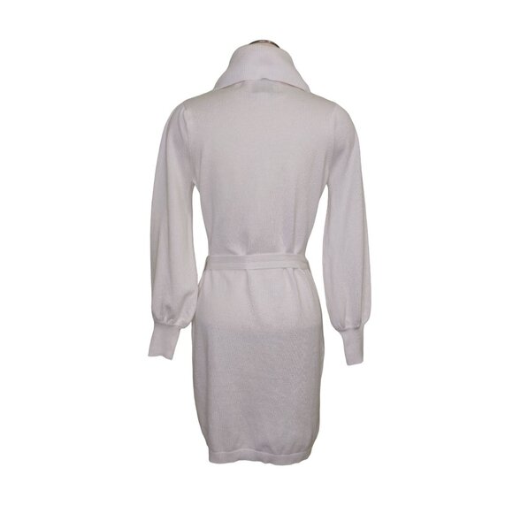 Sam Edelman White Cowl Neck Sweater Dress White Size Medium Chic Fall/Winter - Picture 7 of 15